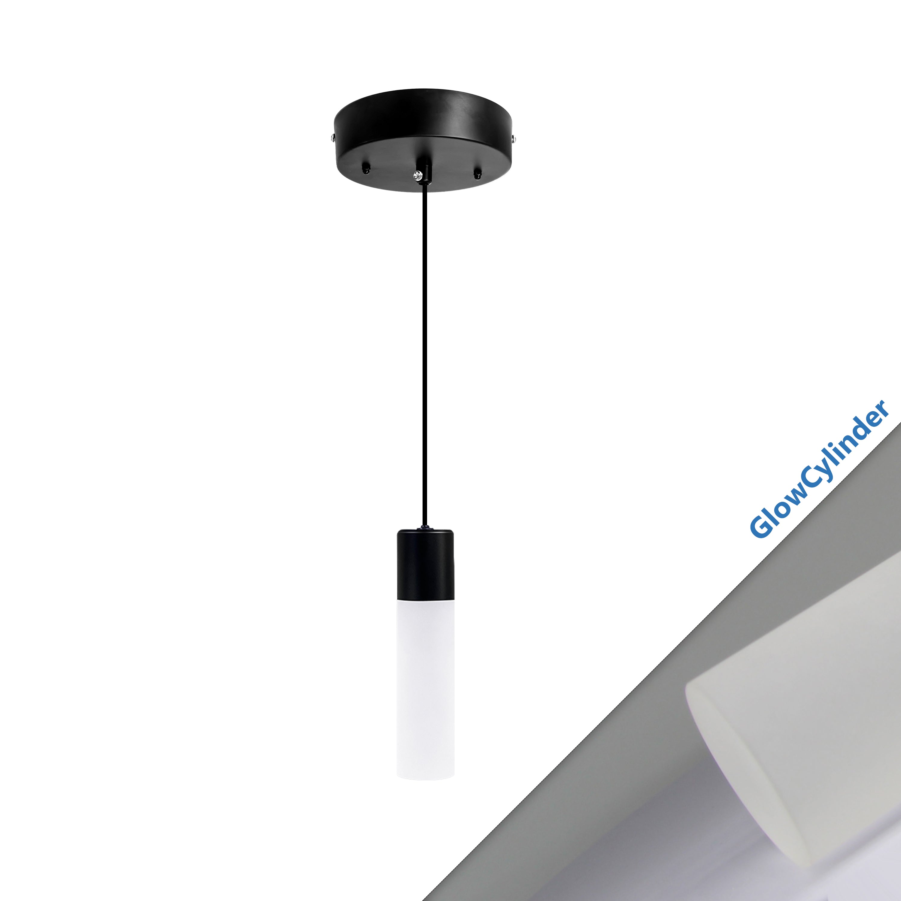 Jolux Light Modern Pendant Light, GlowCylinder, Instant Convert 5/6 in. Recessed Light to Pendant Lights, 5CCT Selectable By Slider and Wall Switch, Home Decor