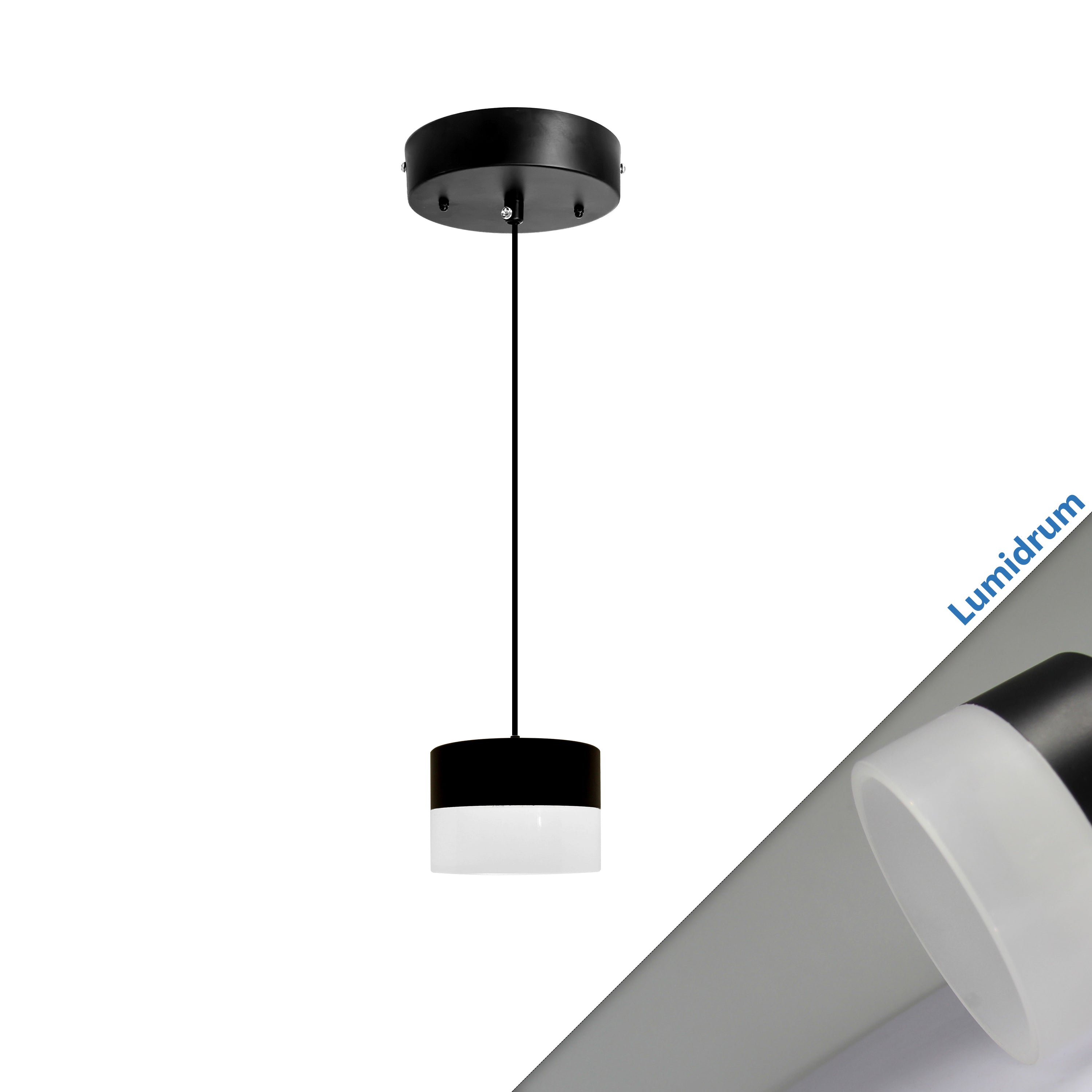 Jolux Light Modern Pendant Light, Lumidrum, Instant Convert 5/6 in. Recessed Light to Pendant Lights, 5CCT Selectable By Slider and Wall Switch, Home Decor