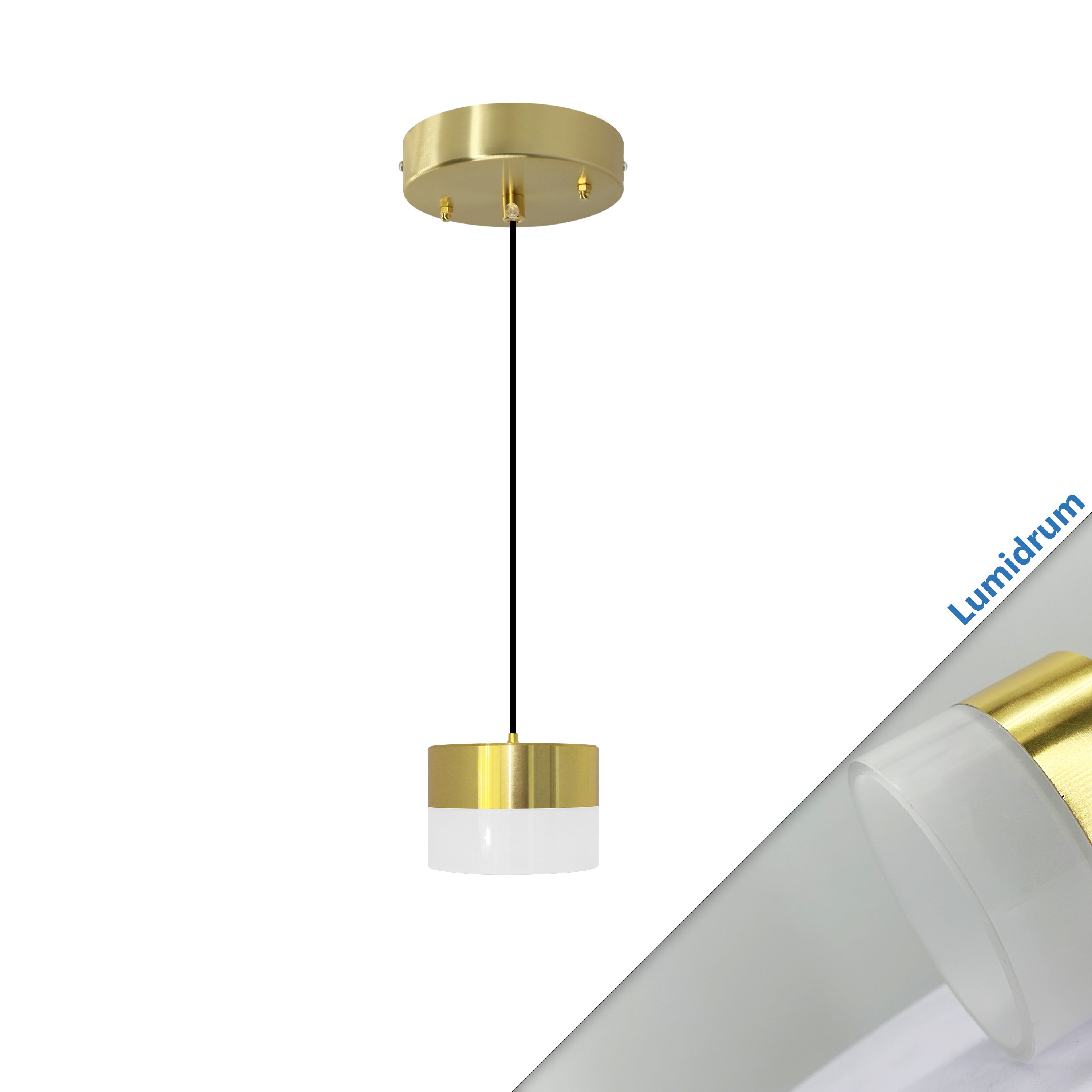 Jolux Light Modern Pendant Light, Lumidrum, Instant Convert 5/6 in. Recessed Light to Pendant Lights, 5CCT Selectable By Slider and Wall Switch, Home Decor