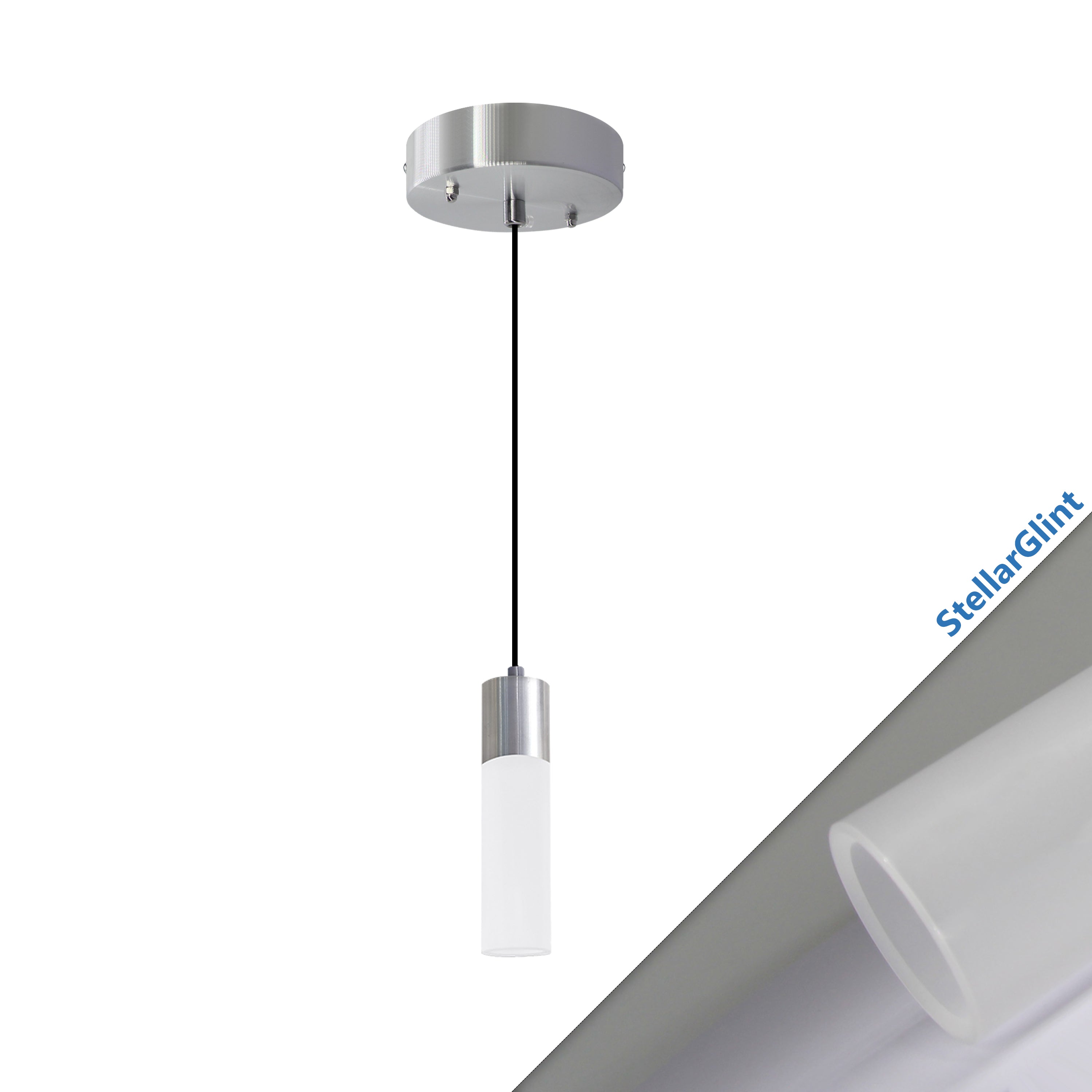 Jolux Light Modern Pendant Light, StellarGlint, Instant Convert 5/6 in. Recessed Light to Pendant Lights, 5CCT Selectable By Slider and Wall Switch, Home Decor