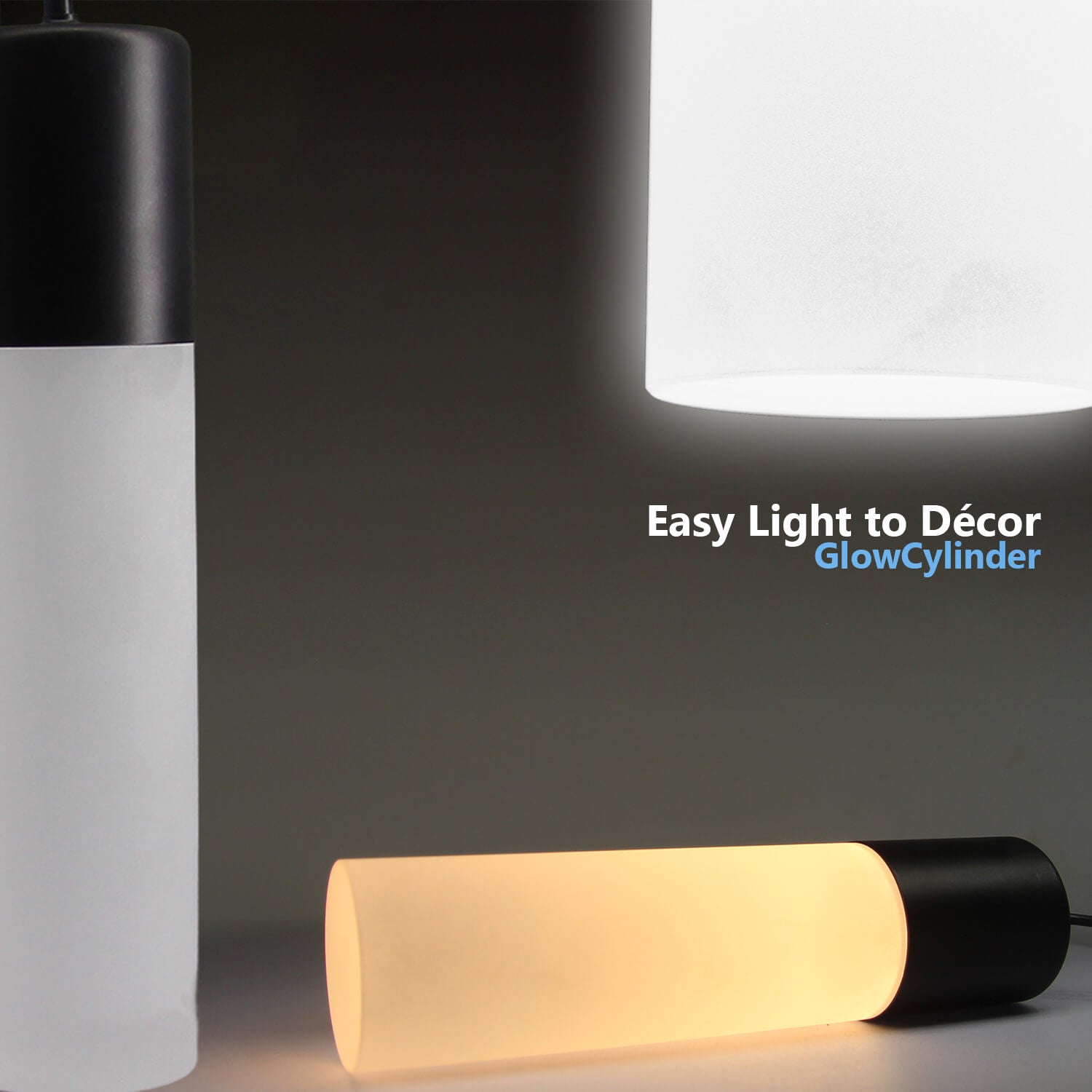 Jolux Light Modern Pendant Light, GlowCylinder, Instant Convert 5/6 in. Recessed Light to Pendant Lights, 5CCT Selectable By Slider and Wall Switch, Home Decor