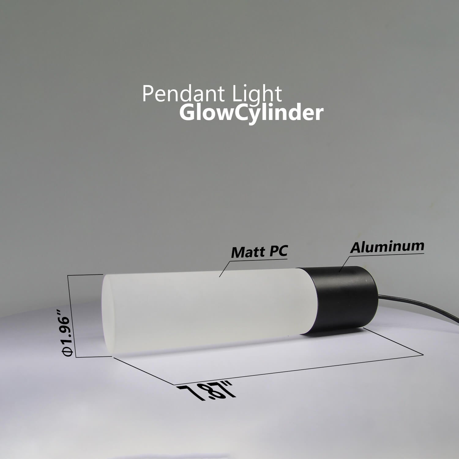 Jolux Light Modern Pendant Light, GlowCylinder, Instant Convert 5/6 in. Recessed Light to Pendant Lights, 5CCT Selectable By Slider and Wall Switch, Home Decor