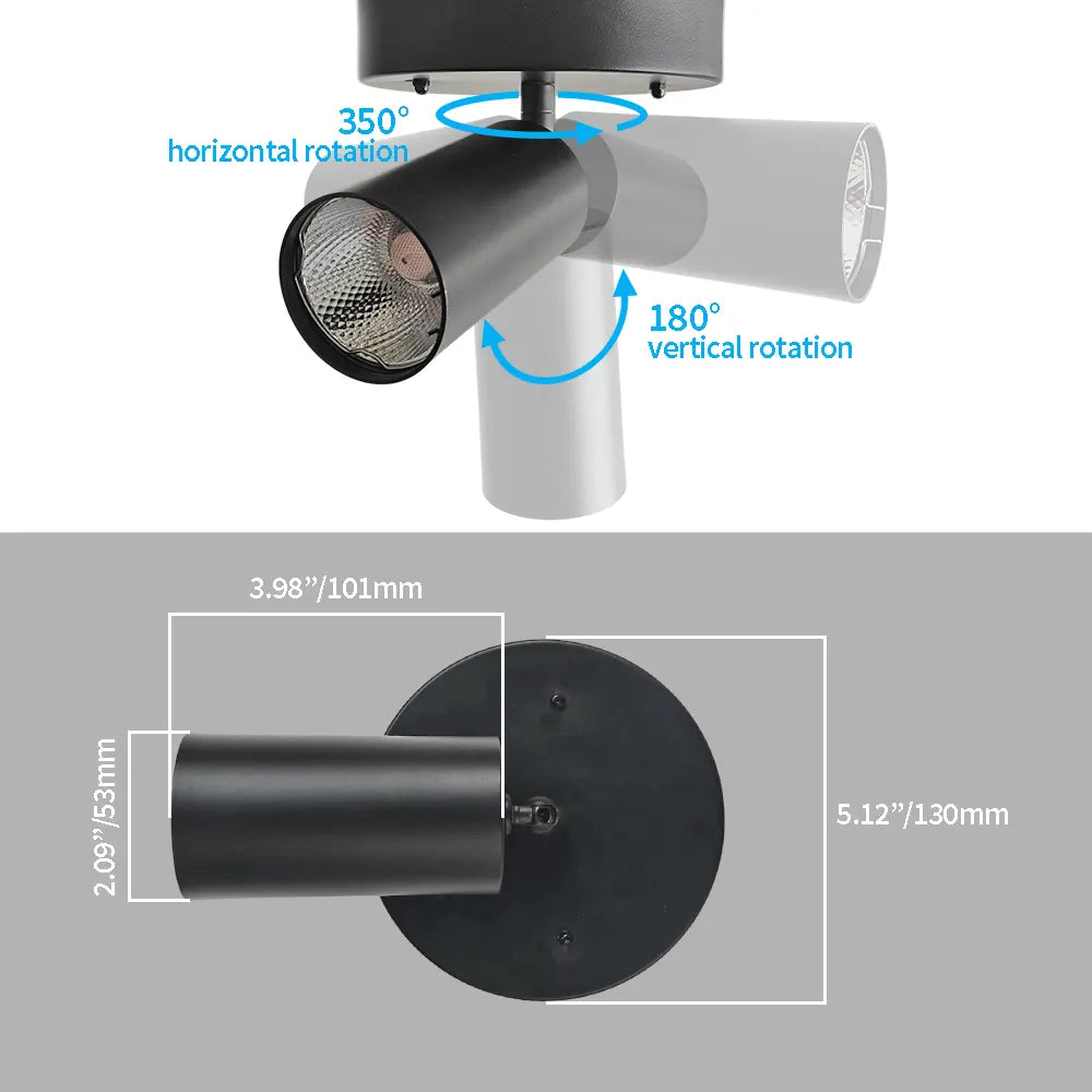 Jolux Light Track Lighting Kit, Black Ceiling Spotlights, Modern Track Light Fixture with Flexibly Rotatable Light Heads for Kitchen, Living Room