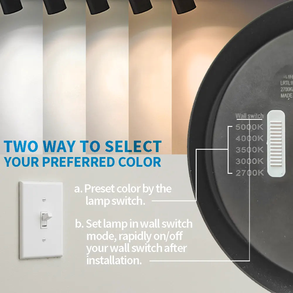 Jolux Light Track Lighting Kit, Black Ceiling Spotlights, Modern Track Light Fixture with Flexibly Rotatable Light Heads for Kitchen, Living Room