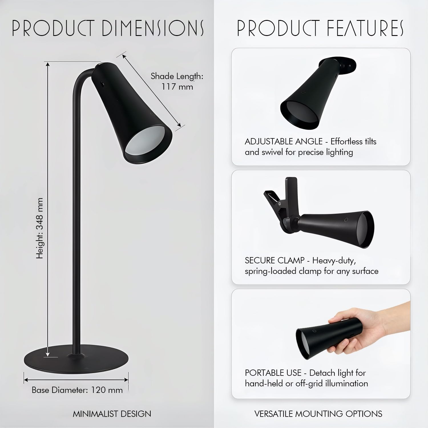 Conical Cordless Table Lamp