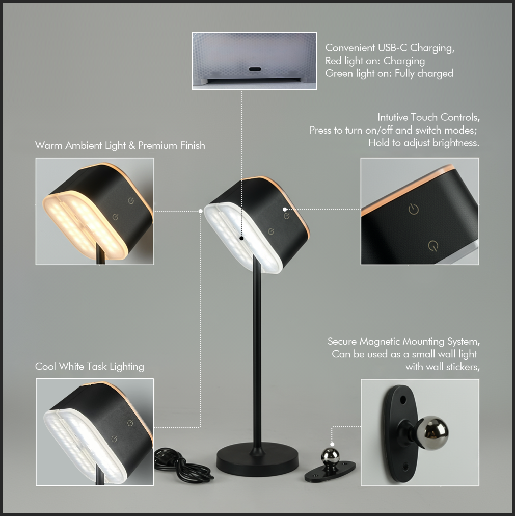 Dual-Tone Cordless Table Lamp