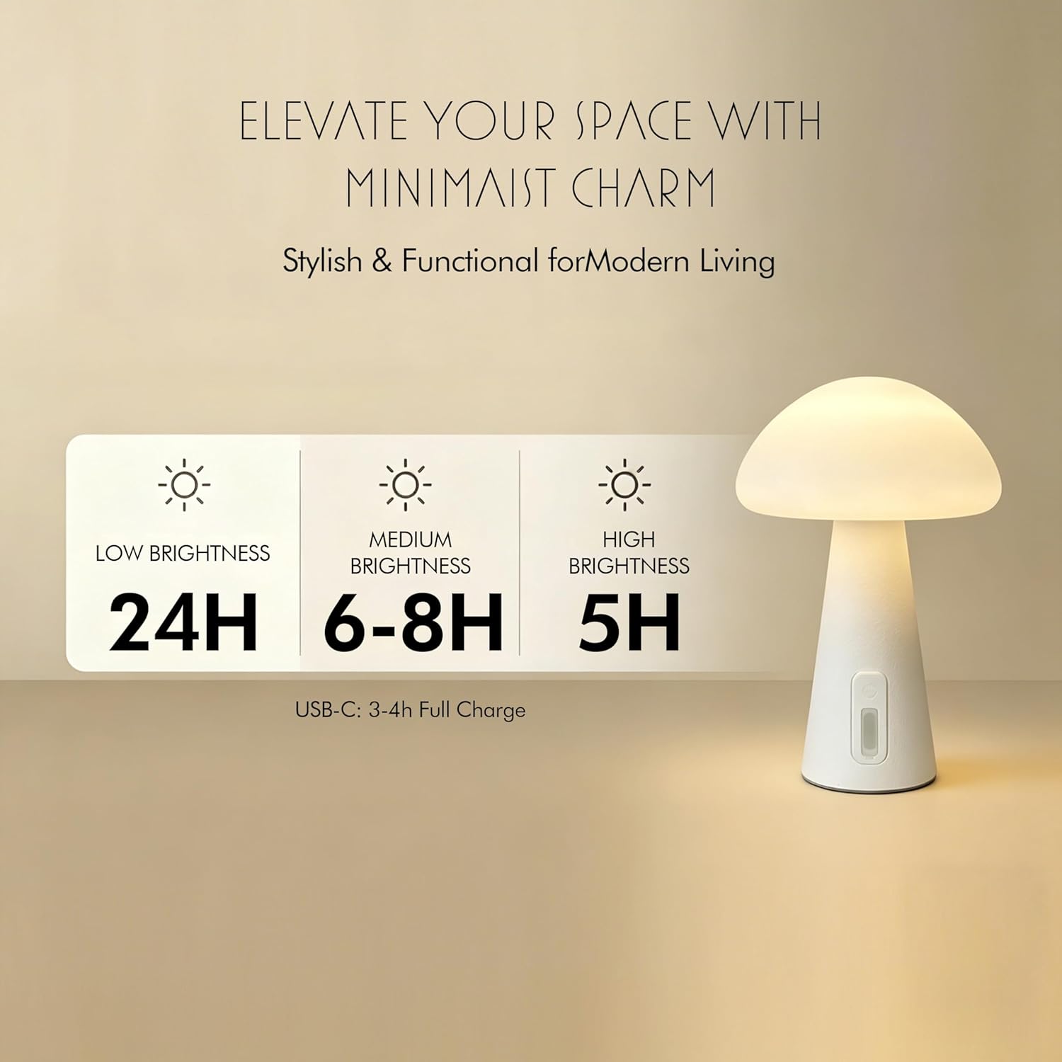 Mushroom Cordless Table Lamp
