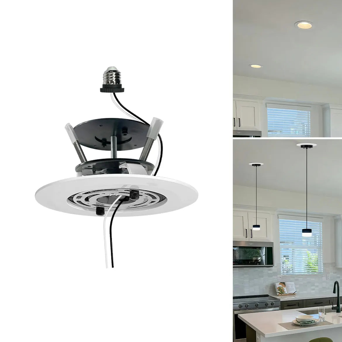5/6" Recessed Can Light Conversion Kit to Pendant, Instant Convert ...