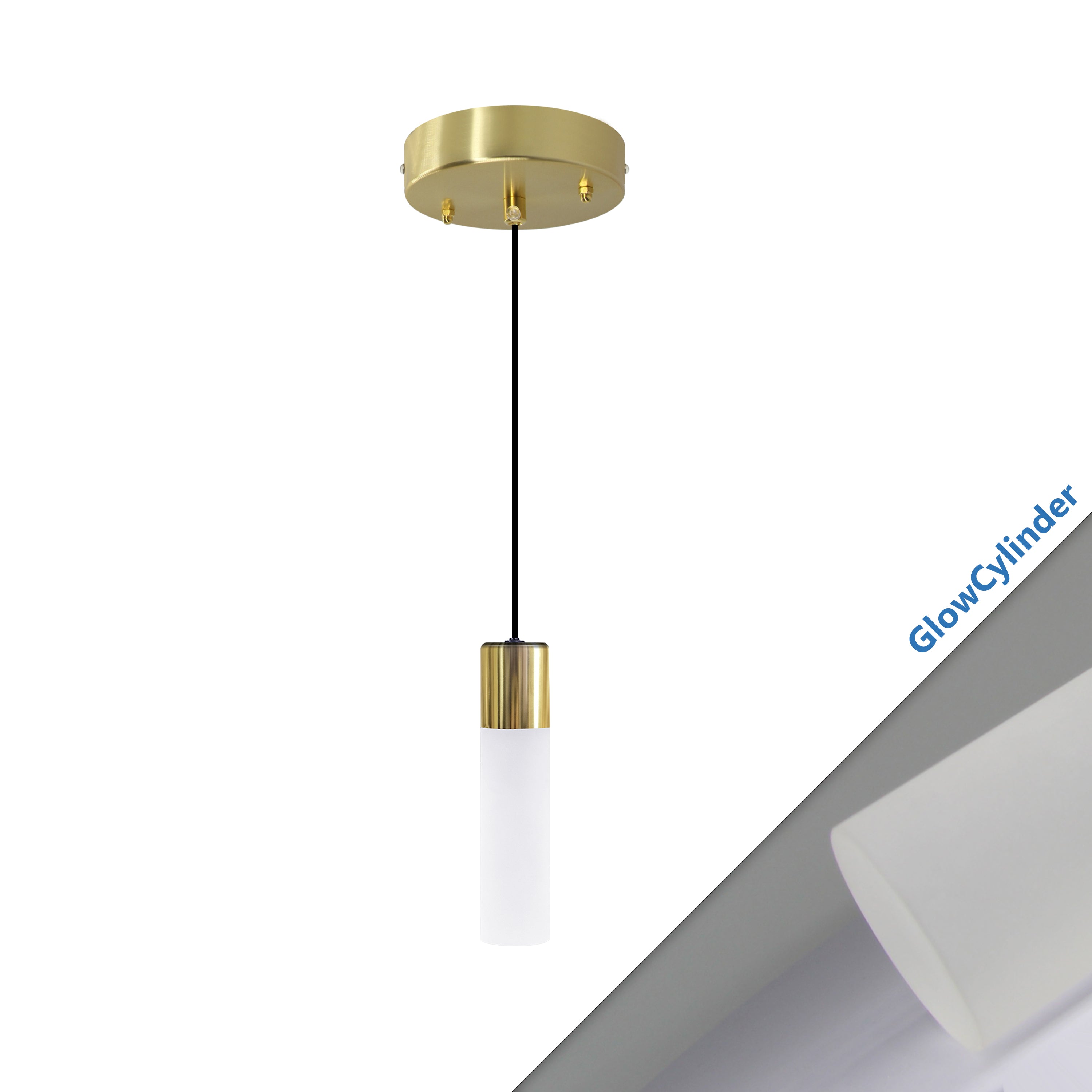 Jolux Light Modern Pendant Light, GlowCylinder, Instant Convert 5/6 in. Recessed Light to Pendant Lights, 5CCT Selectable By Slider and Wall Switch, Home Decor