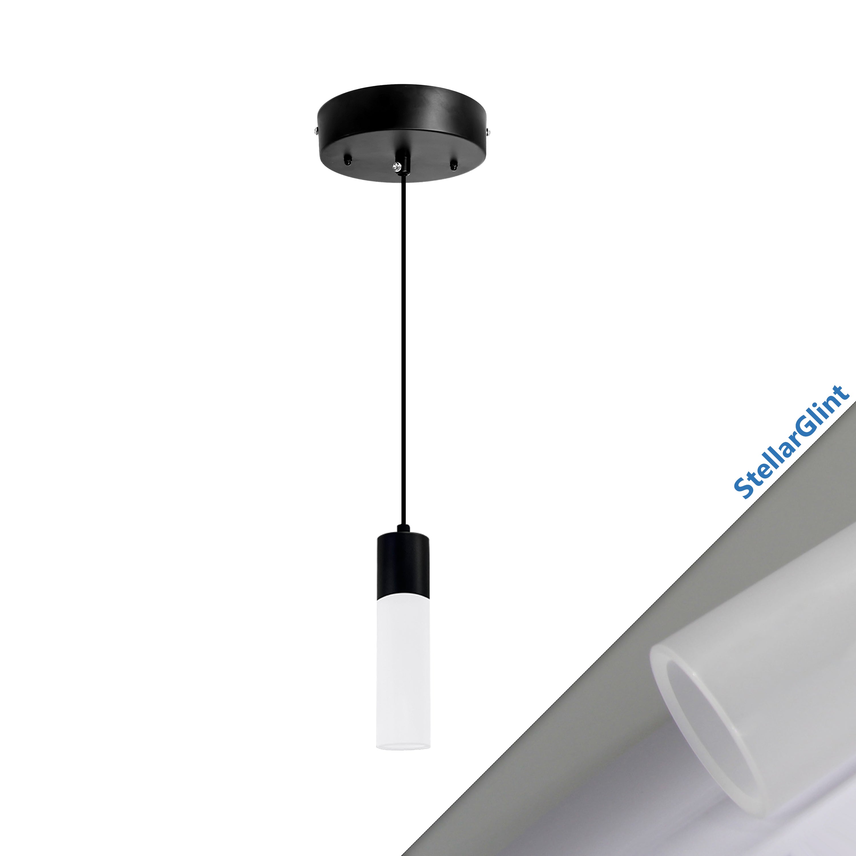 Jolux Light Modern Pendant Light, StellarGlint, Instant Convert 5/6 in. Recessed Light to Pendant Lights, 5CCT Selectable By Slider and Wall Switch, Home Decor