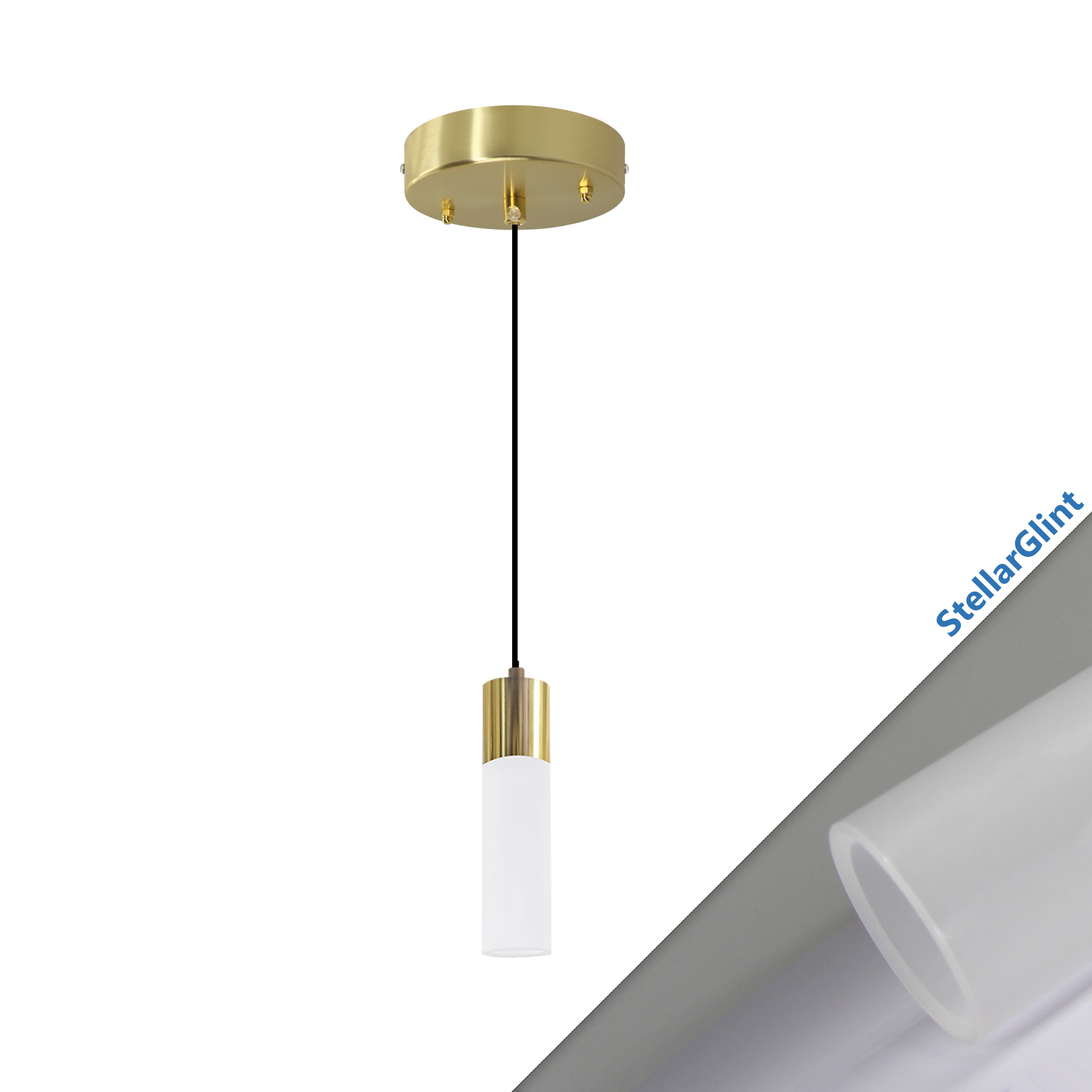 Jolux Light Modern Pendant Light, StellarGlint, Instant Convert 5/6 in. Recessed Light to Pendant Lights, 5CCT Selectable By Slider and Wall Switch, Home Decor