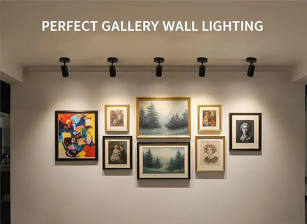 Jolux Light Track Lighting Kit, Black Ceiling Spotlights, Modern Track Light Fixture with Flexibly Rotatable Light Heads for Kitchen, Living Room